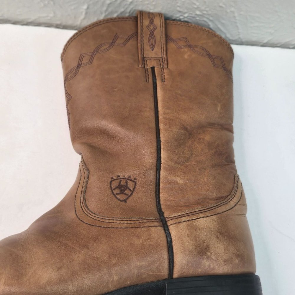 Ariat Midcalf Western Boots Sz 8 Brown Leather Pull On Casual Low Heel Cowgirl - Picture 10 of 14